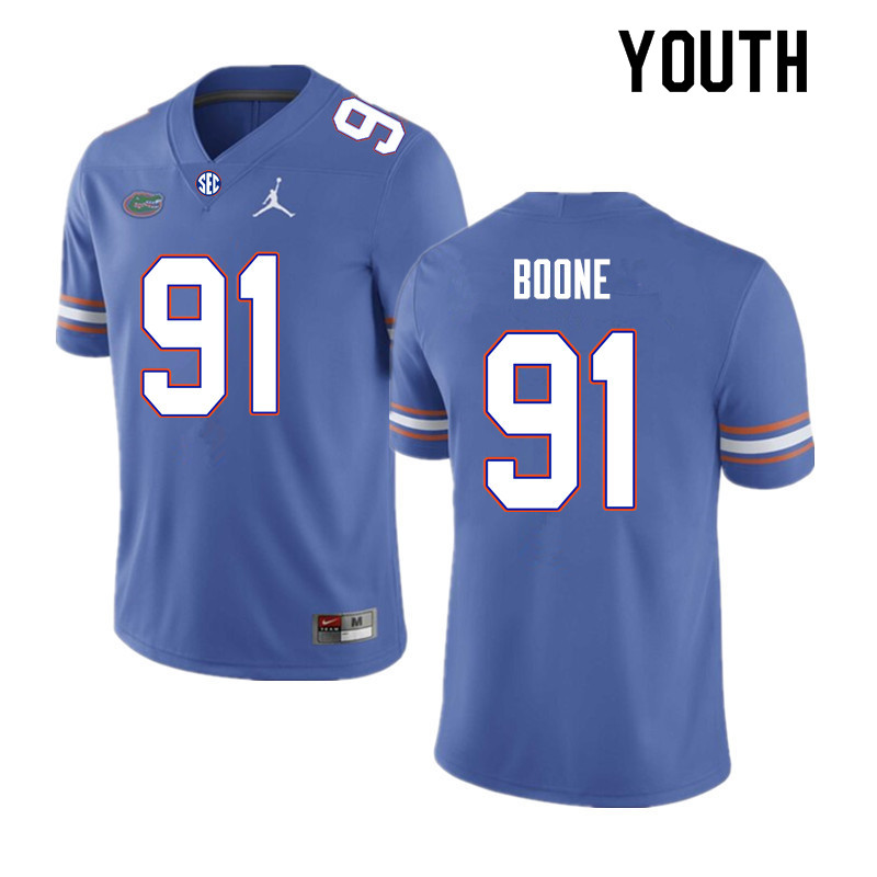 Youth #91 Justus Boone Florida Gators College Football Jerseys Sale-Royal - Click Image to Close